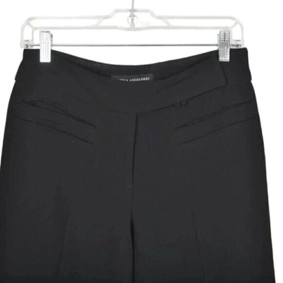 Sandra Angelozzi Couture Wide Leg Black Pants Lined Size 6 - Picture 3 of 10